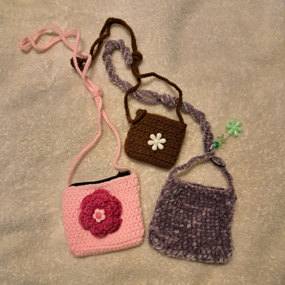 Handmade Crochet Mini Bags Set